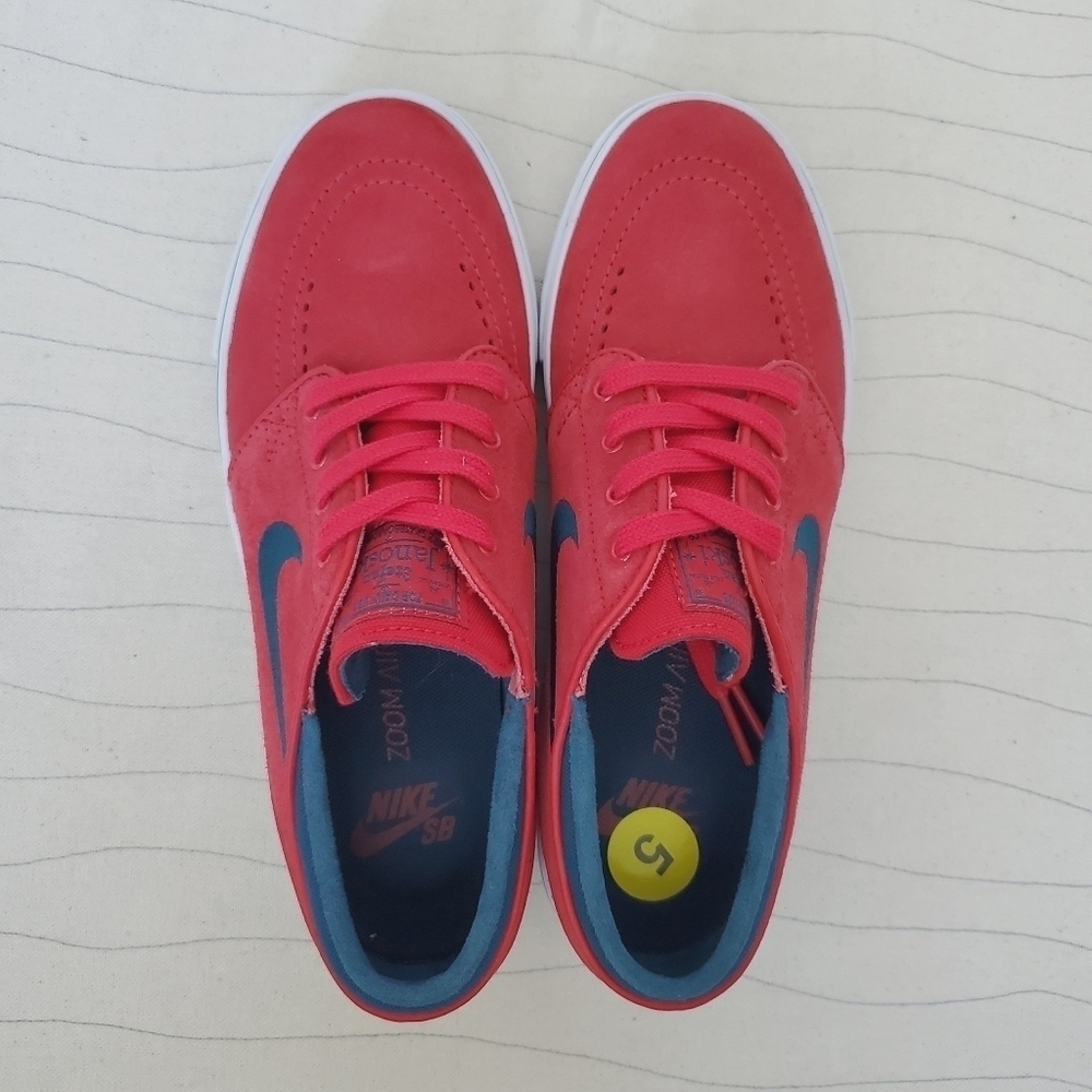 NIKE Mens SB Dunk Zoom Air 2016 Stefan Janoski Red Suede Shoes 333824-613 Sz 5 - Picture 7 of 13